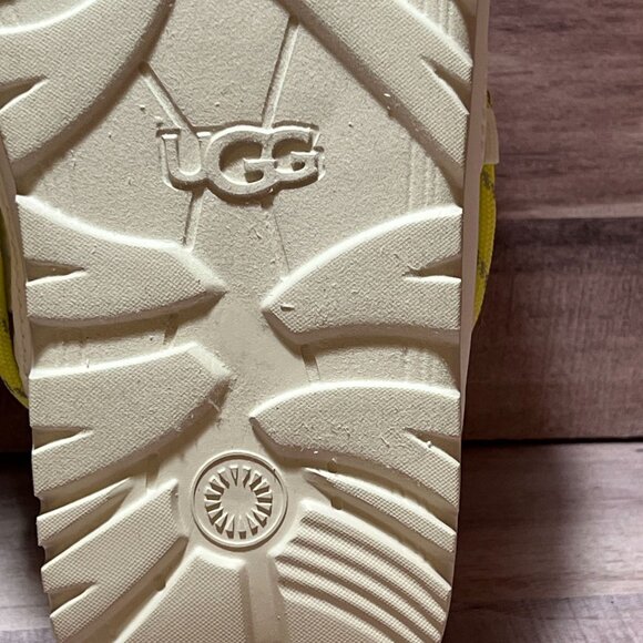 UGG Womens White Lime Spaceslider Tech Slide Platform Sandal Size 7 Slip On - Picture 7 of 9